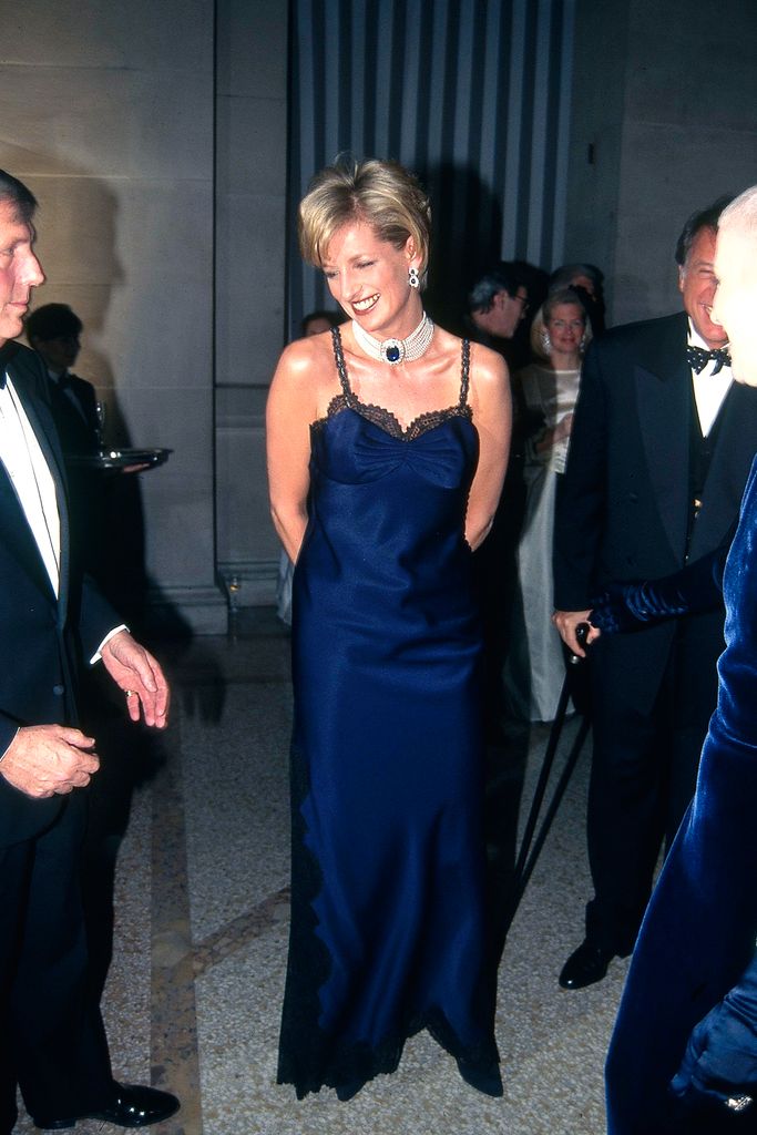 Princess Diana attends Met Gala at Metropolitan Museum of Art on January 1, 1995 in New York City. 