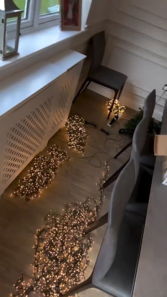 James Jordan's fairy lights on his dining room floor