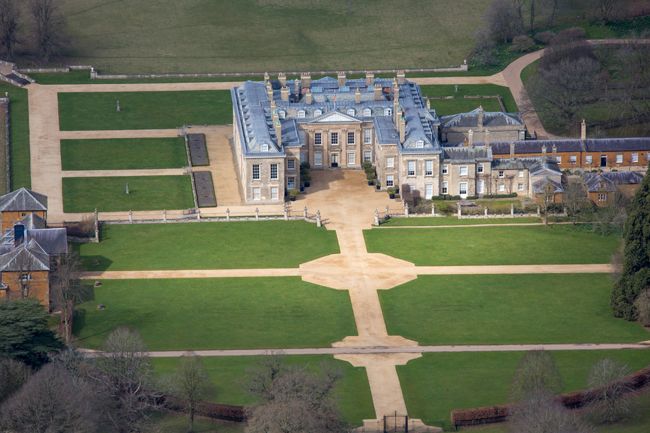aerial photograph of althorp house home to charles spencer