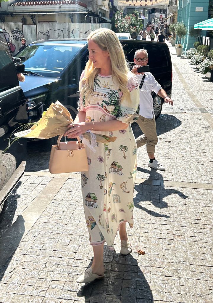 Theodora of Greece leaves the Metropolitan Cathedral, September 27, 2024, in Athens