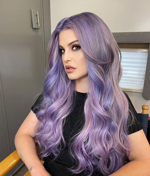 kelly osbourne bold new look purple hair