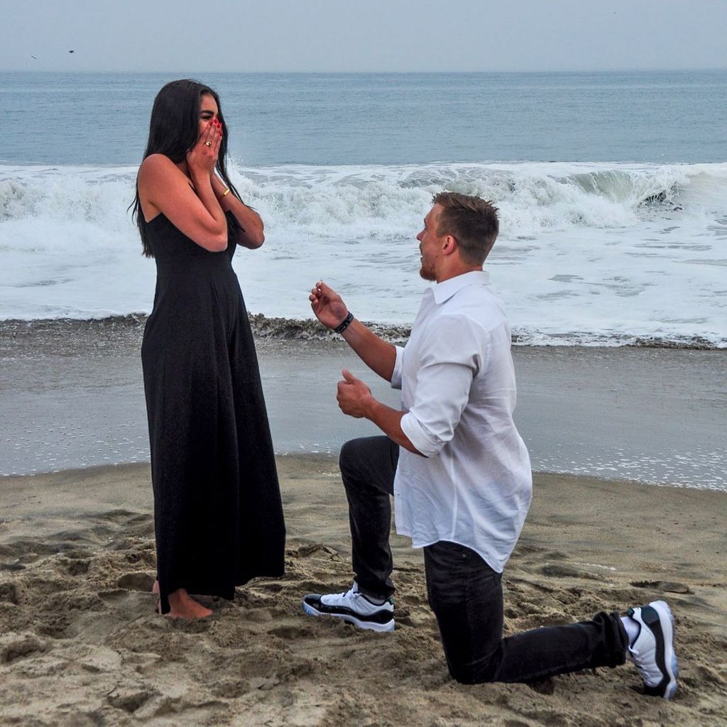 George Kittle's proposal to now-wife Claire Kittle, shared on Instagram