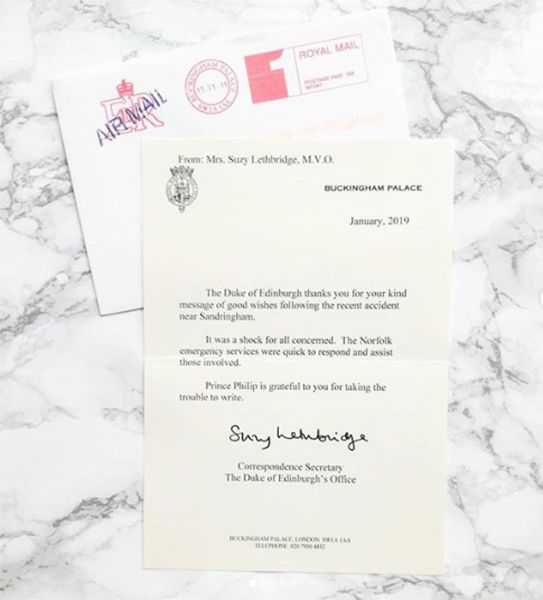 prince philip letter of thanks