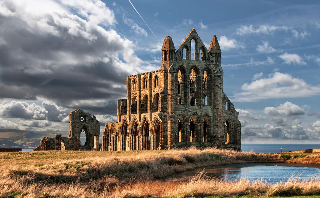 Whitby Abbey looking towards the coast