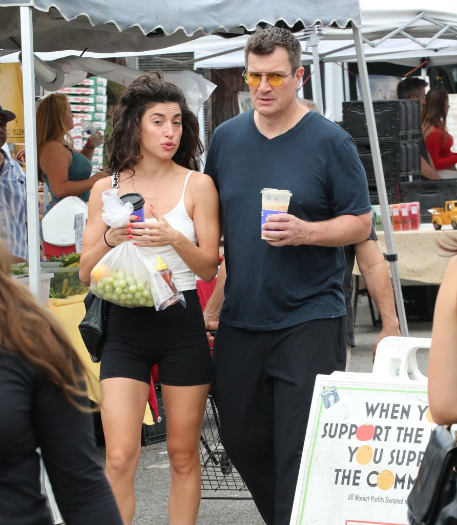 Tania Raymonde and Nathan Fillion are seen at The Studio City Farmer's Market