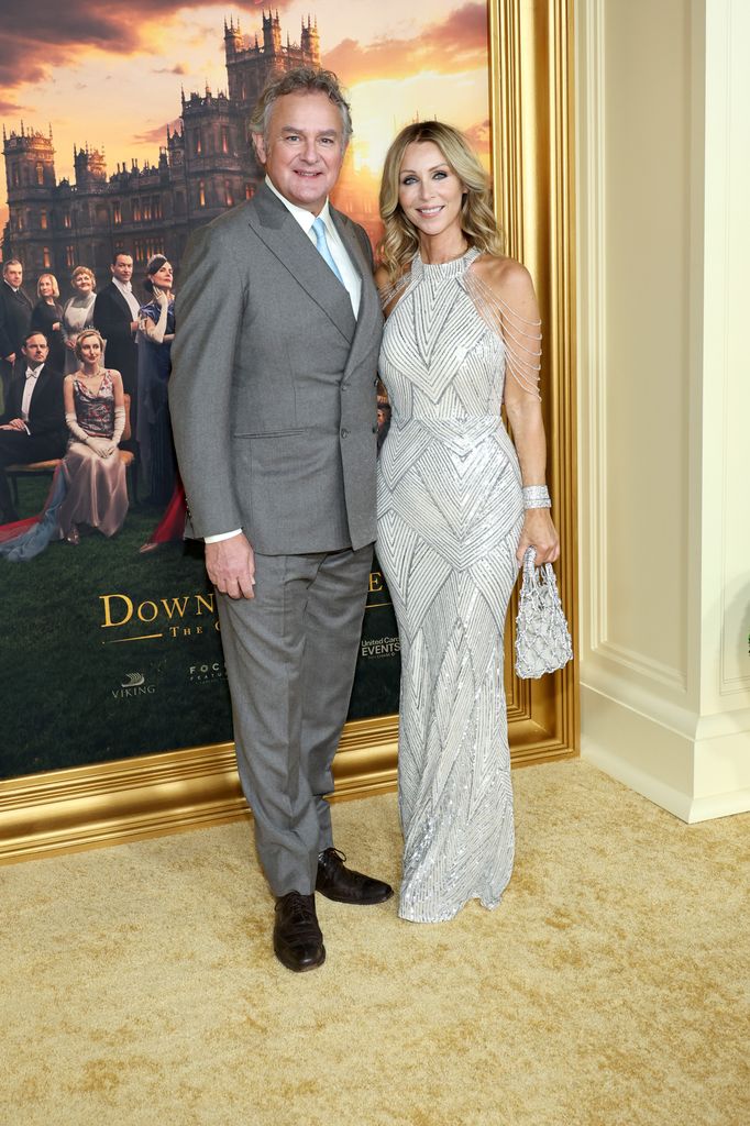 A photo of Hugh Bonneville and his wife 