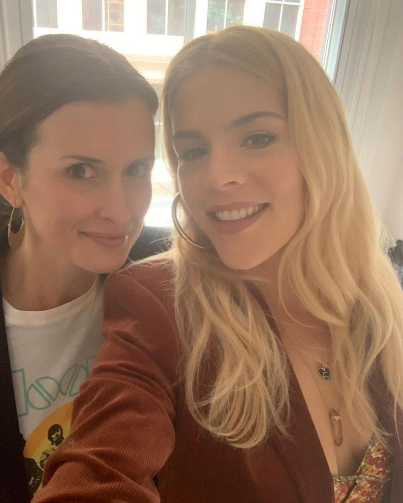 Busy Philipps and her friend Kate smile for the camera