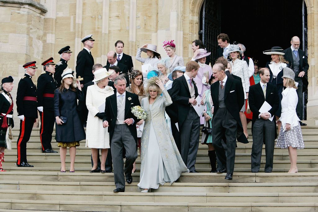 King Charles and Queen Camilla at the blessing their marriage with members of the royal family