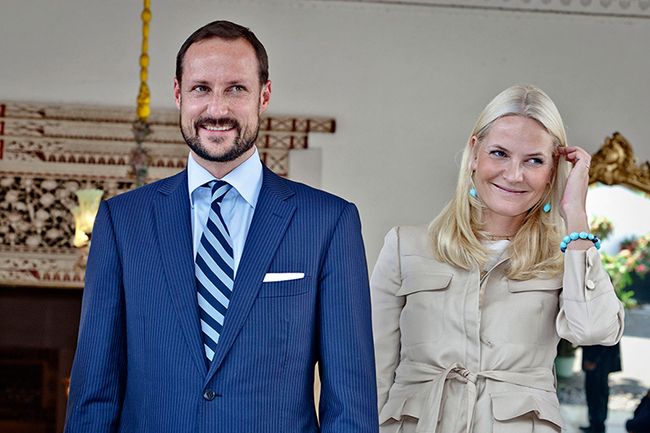 Crown Prince Haakon and Crown Princess Mette Marit smiling