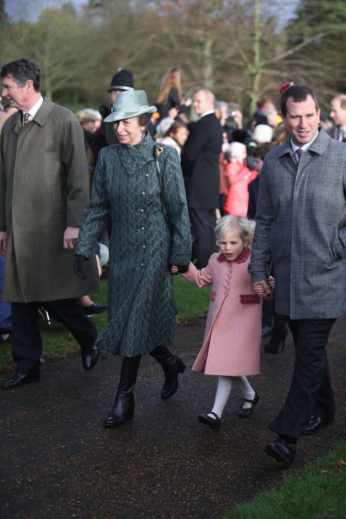 Princess Anne holds hands with Isla Phillips on Christmas Day