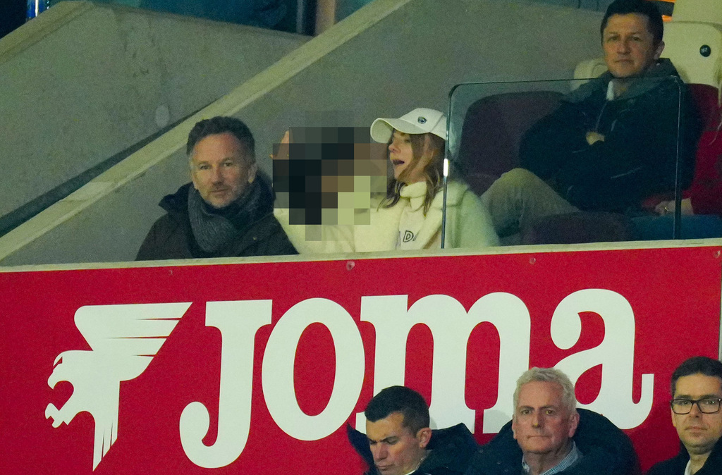 Geri Halliwell-Horner and Christian Horner with Olivia at the football game