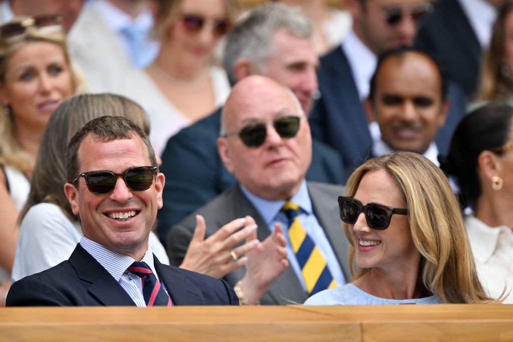 Peter Phillips and Harriet Sperling are seen in the royal box