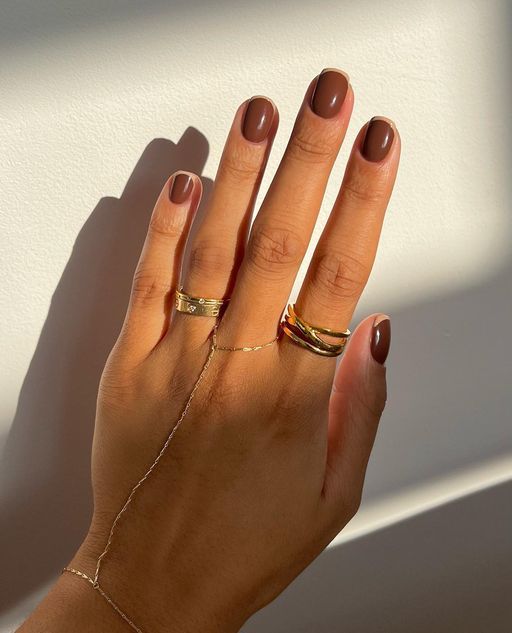 brown french manicure 