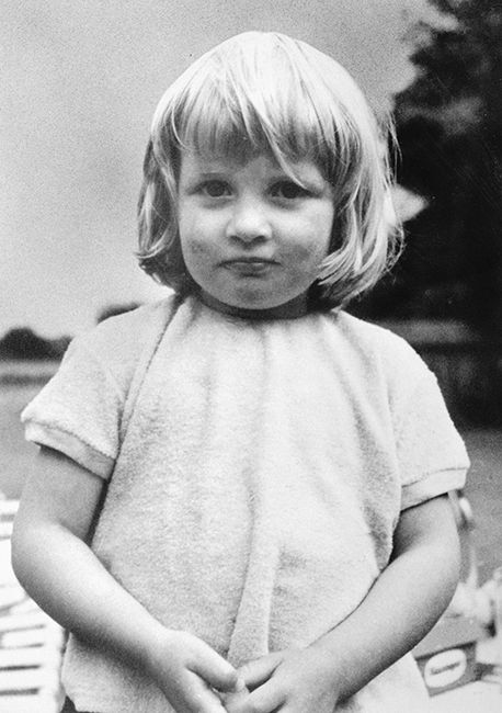 Young Princess Diana looking at camera