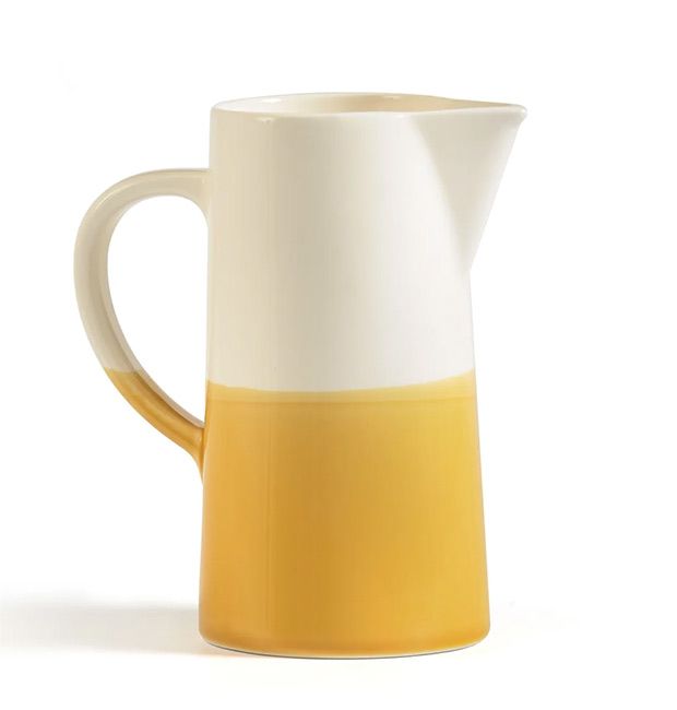 laredoute yellow and white jug for flowers