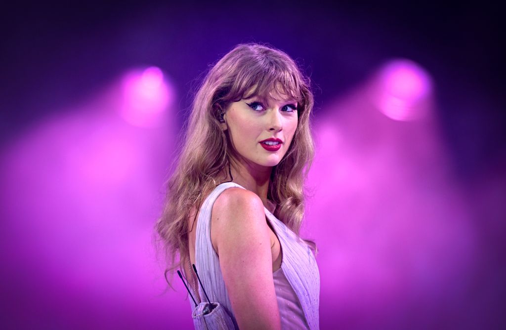 Taylor Swift performs onstage during "Taylor Swift | The Eras Tour" at Wembley Stadium on August 15, 2024 in London, England
