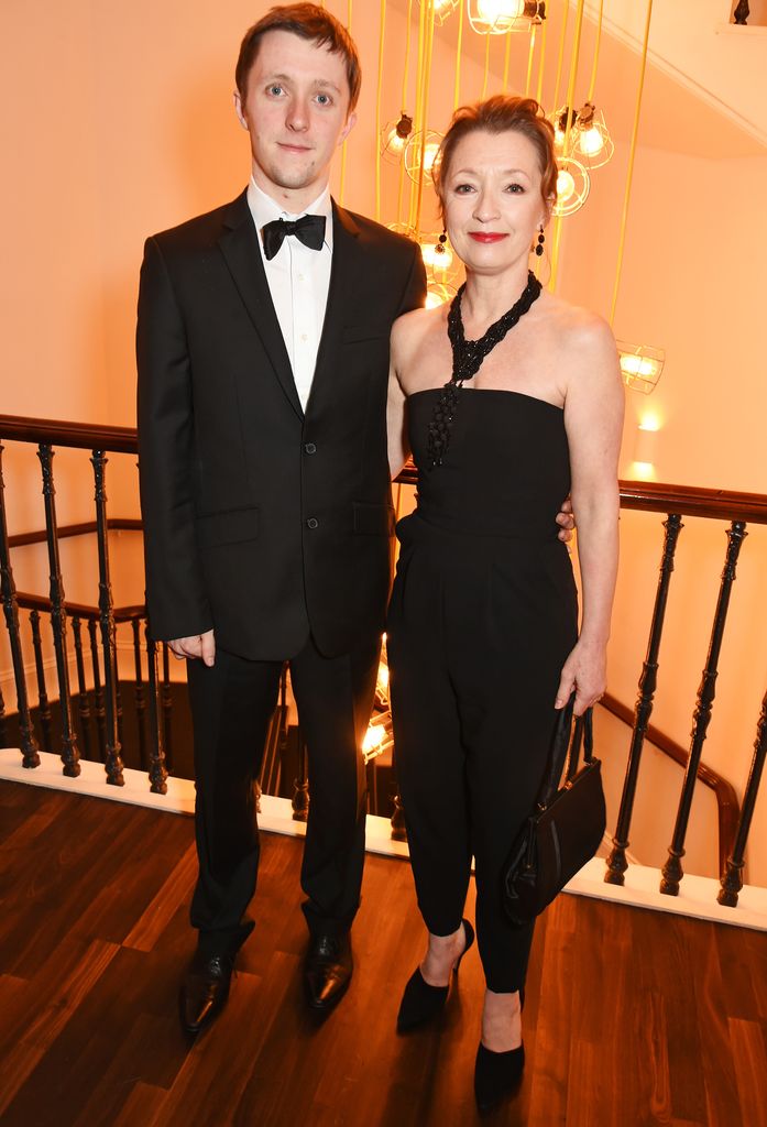 Alfie Oldman and Lesley Manville attend a champagne reception ahead of The London Evening Standard Theatre Awards in partnership with The Ivy at The Old Vic Theatre on November 22, 2015