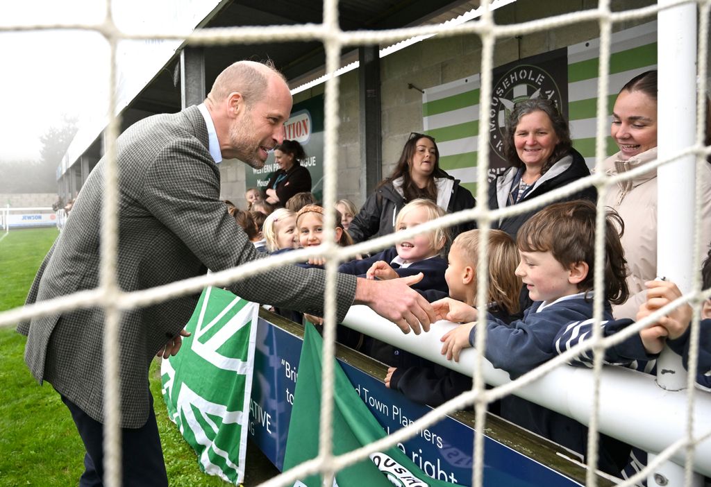 William met young fans at Mousehole