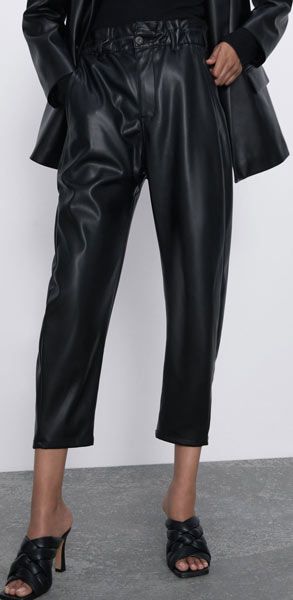 Discover 53+ zara black leather trousers super hot - in.cdgdbentre