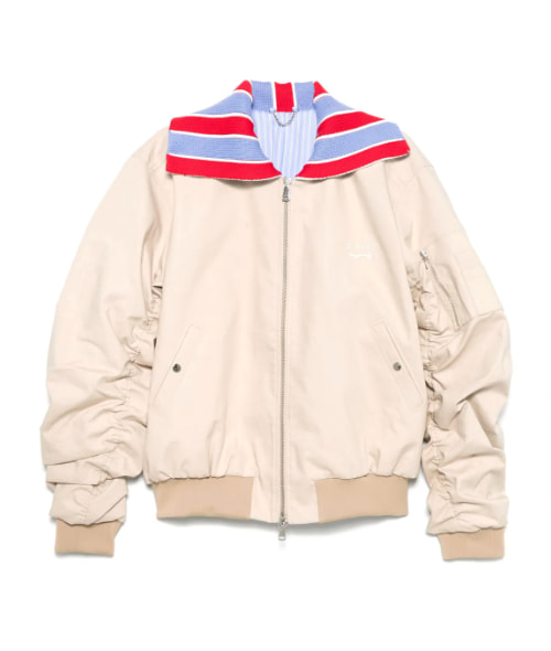 Contrasting-Collar Bomber Jacket