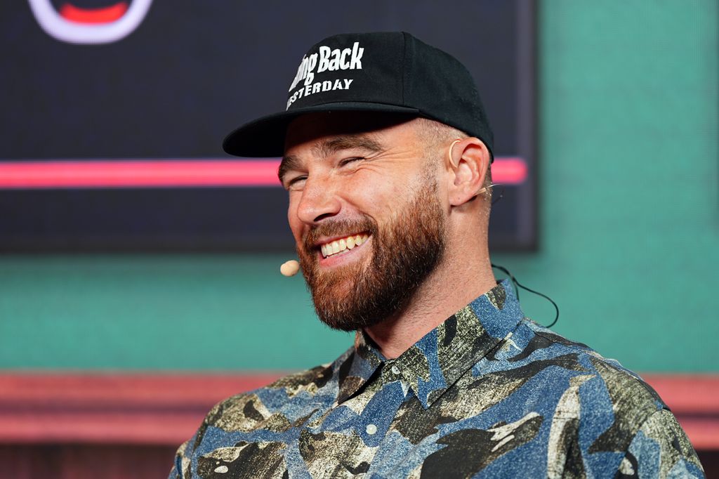 Travis Kelce performs onstage during 2024 Big Slick Celebrity Weekend on June 01, 2024 in Kansas City, Missouri.  (Photo by Kyle Rivas/Getty Images)