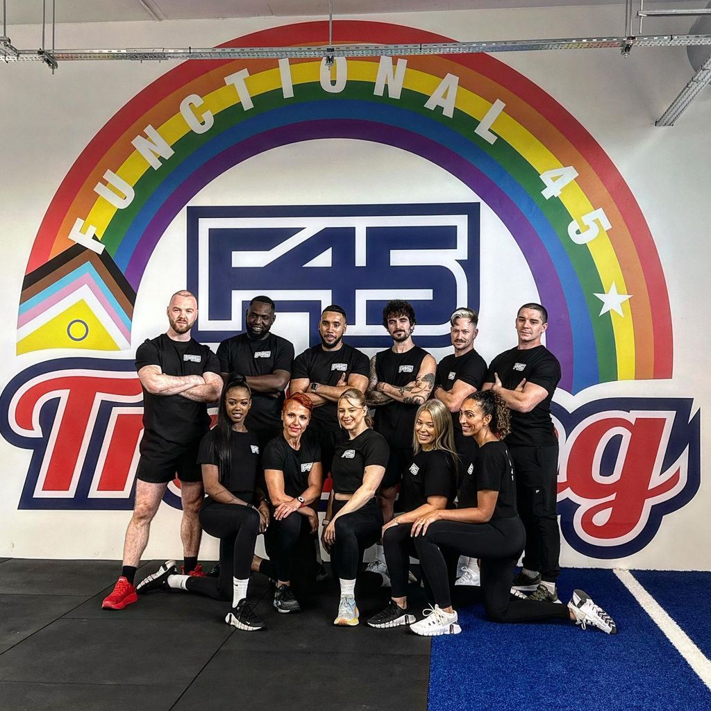 F45 coaches pose for a group shot