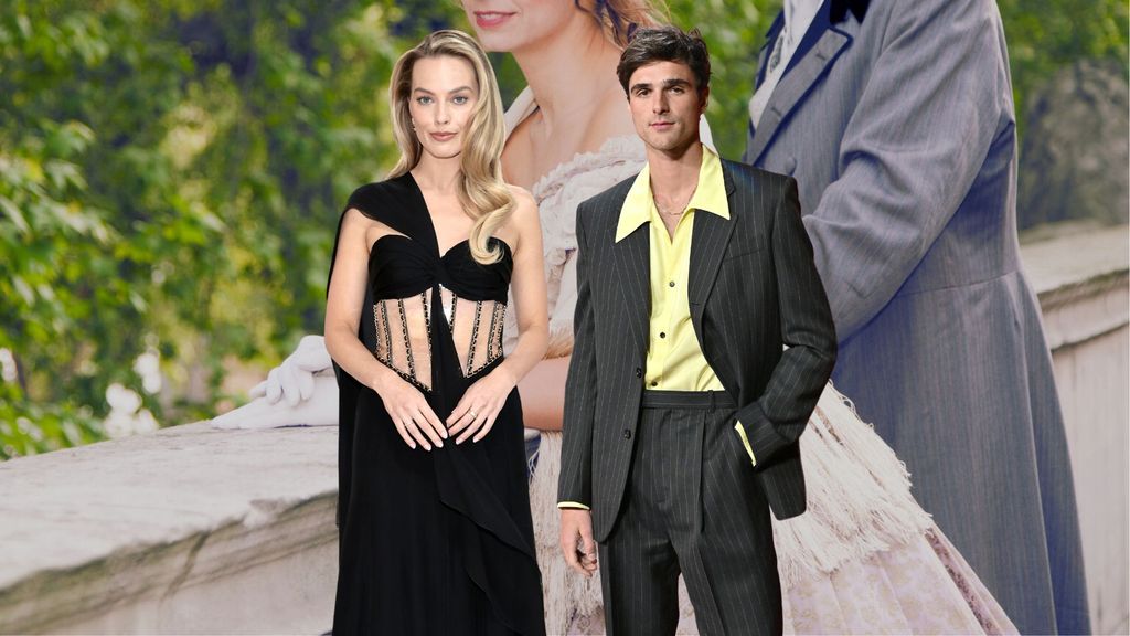 A collage of Margot Robbie & Jacob Elordi ahead of Wuthering Heights film premiere