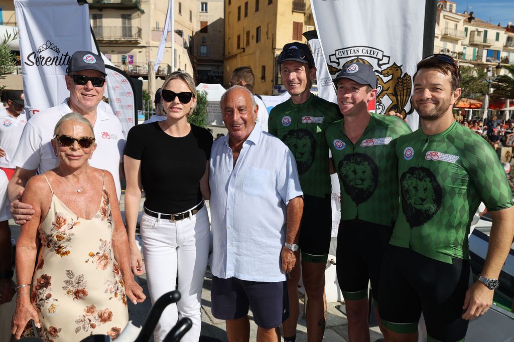 Prince Albert II and Princess Charlene of Monaco with Phillip Green