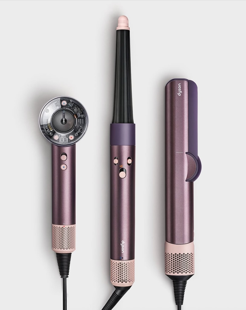 Dyson hair tools lined up
