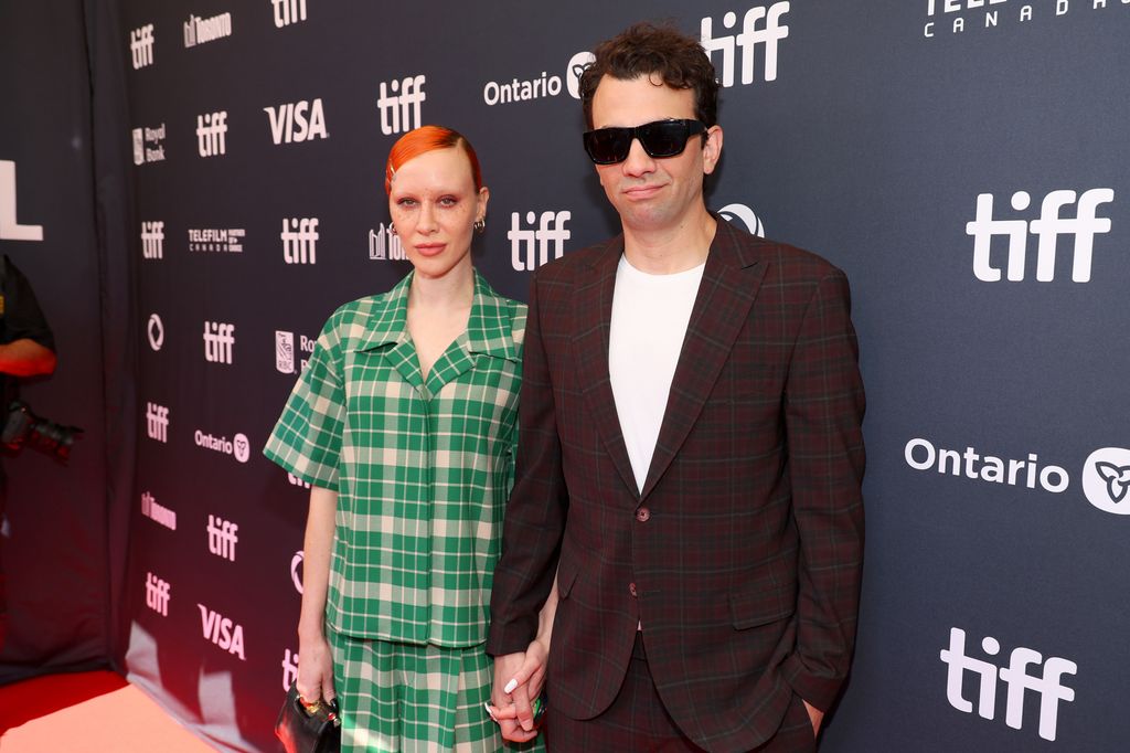 Rebecca-Jo Dunham and Jay Baruchel attendthe premiere of "The Tragically Hip: No Dress Rehearsal" during the 2024 Toronto International Film Festival at Royal Alexandra Theatre on September 05, 2024 in Toronto, Ontario