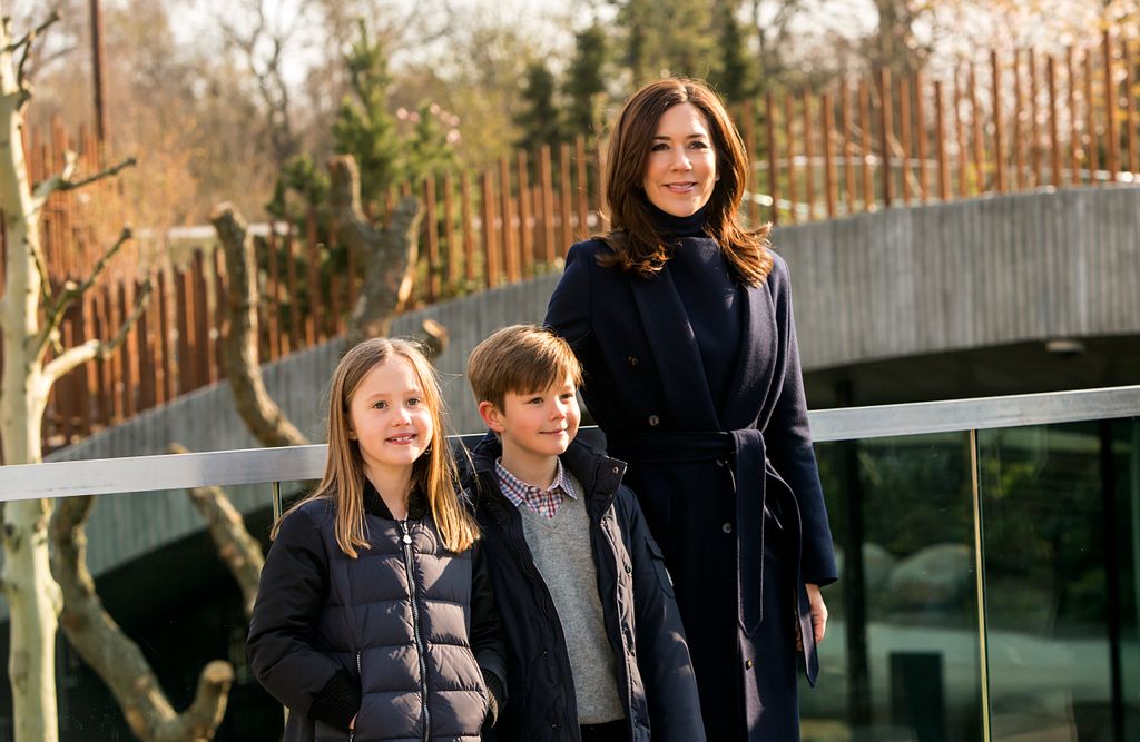 Crown Princess Mary of Denmark together with her twins Prince Vincent and Princess Josephine 