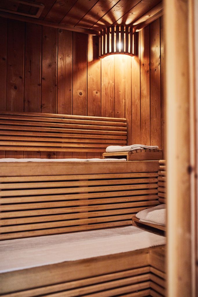 Inside of a sauna