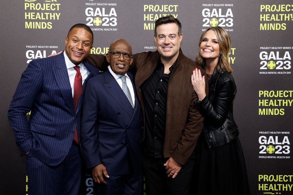 Craig Melvin standing with Al Roker, Carson Daly and Savannah Guthrie
