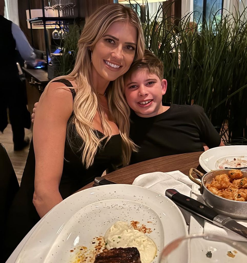 Christina Hall enjoyed a dinner date with her son