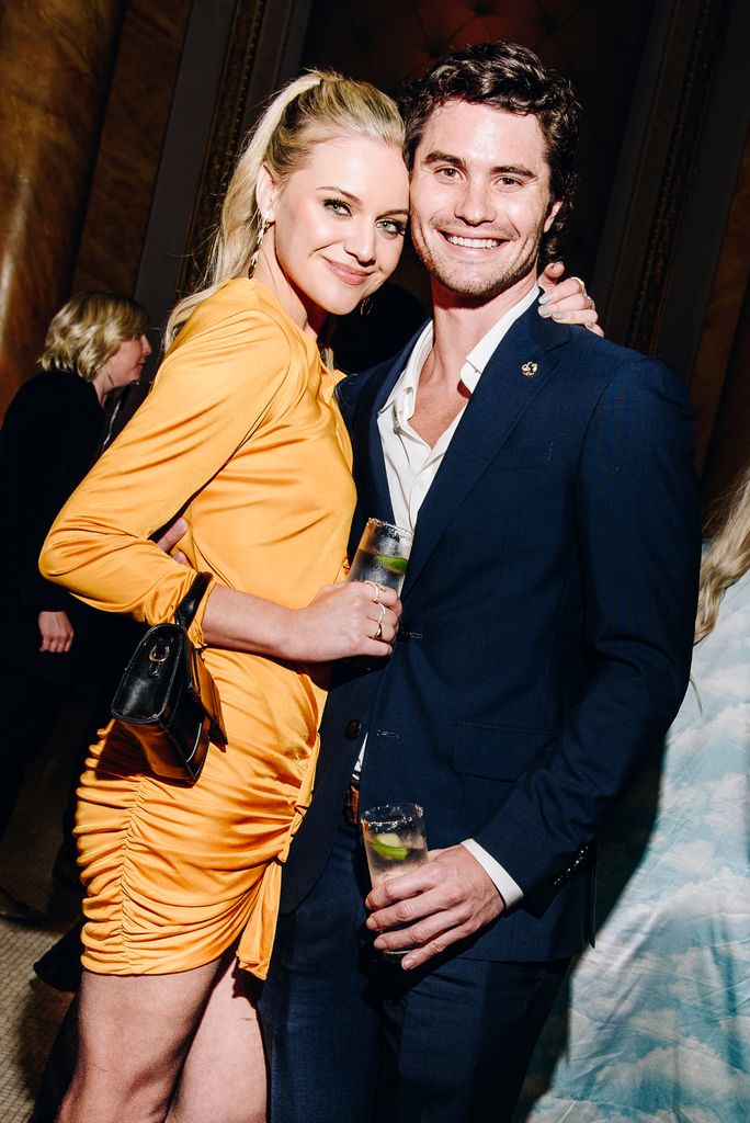 Kelsea Ballerini and Chase Stokes at the Shucked Premiere Party