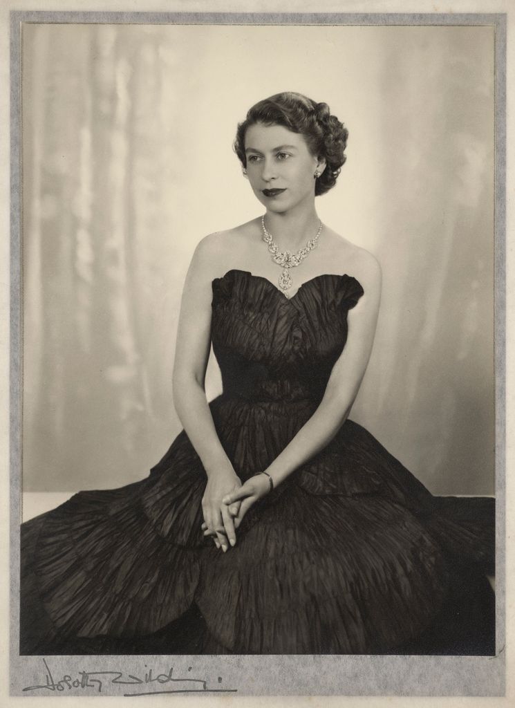 Dorothy Wilding’s first portrait of the new monarch in 1952 had to be retaken after the jewellery and pose were deemed unsuitable to be used on stamps and currency