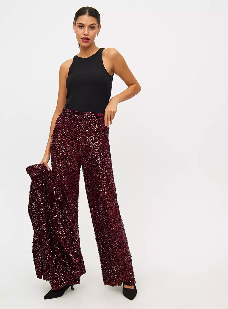 Tu Sainsbury's Burgundy Sequin Trousers