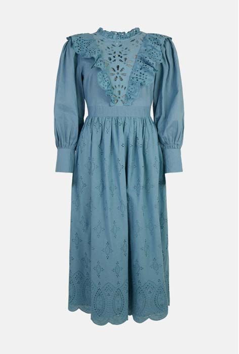 broderie blue lace dress