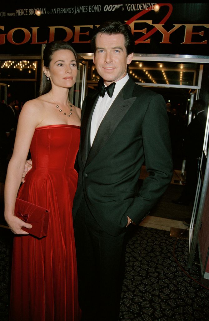 Pierce Brosnan and Keely Shaye Smith at the London premiere of GoldenEye