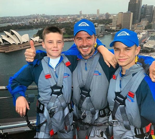 David Beckham sons Sydney Harbour Bridge