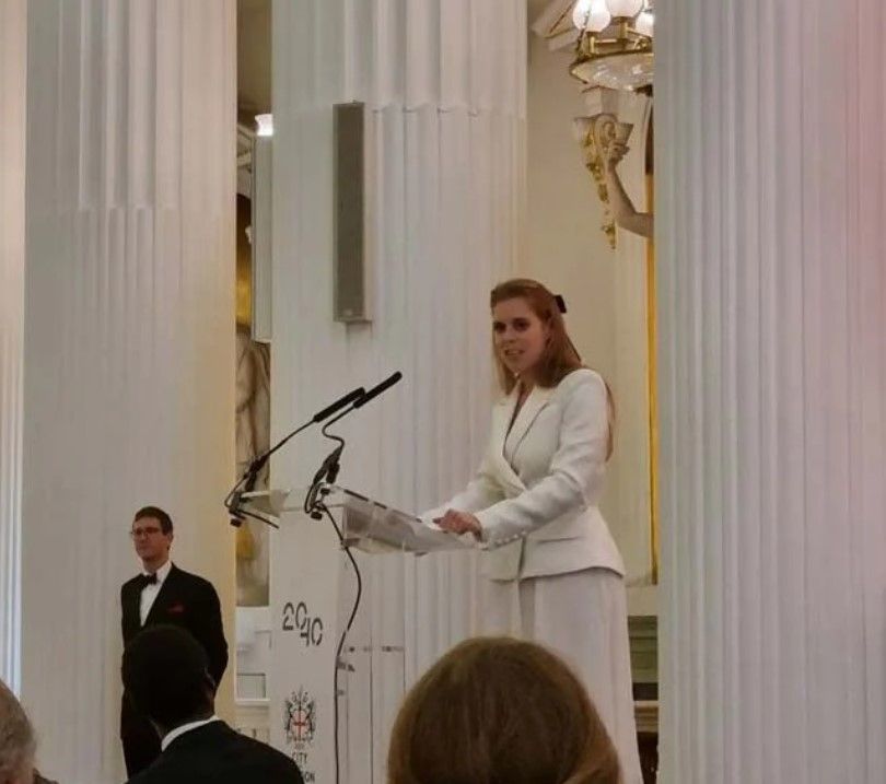 Princess Beatrice wears white Self Portrait dress