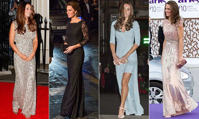 Photos of Kate Middletons Best Evening Gowns Over the Years  Long sleeve  black gown Green evening gowns Evening gowns