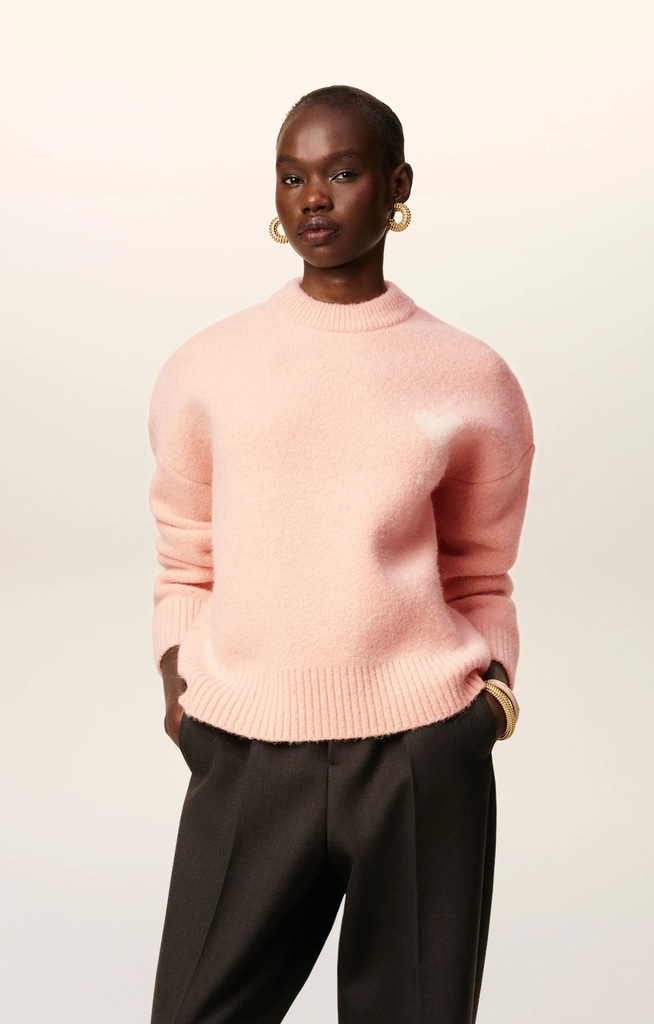 Pink Alpaca Ami De Coeur Crewneck Sweater