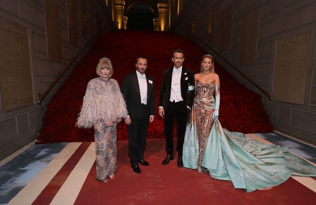 Tom Ford with Anna Wintour, Blake Lively and Ryan Reynolds