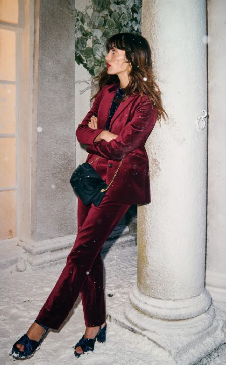 Boden velvet red suit