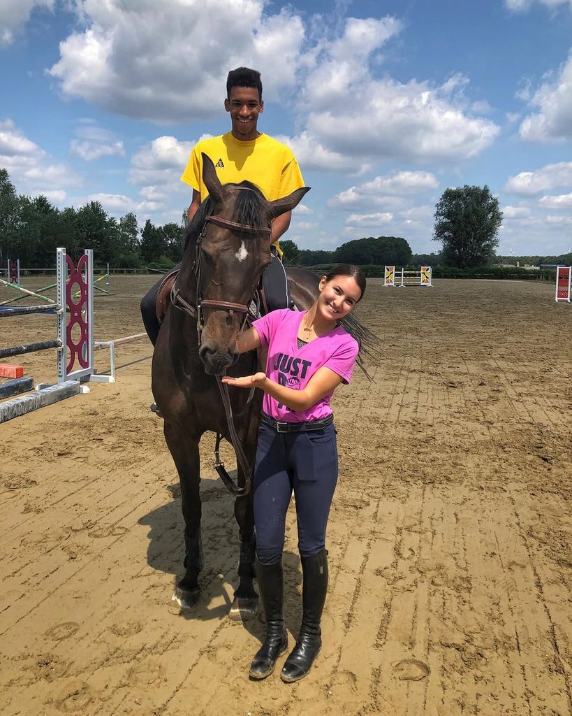 Felix Auger-Aliassime on a horse