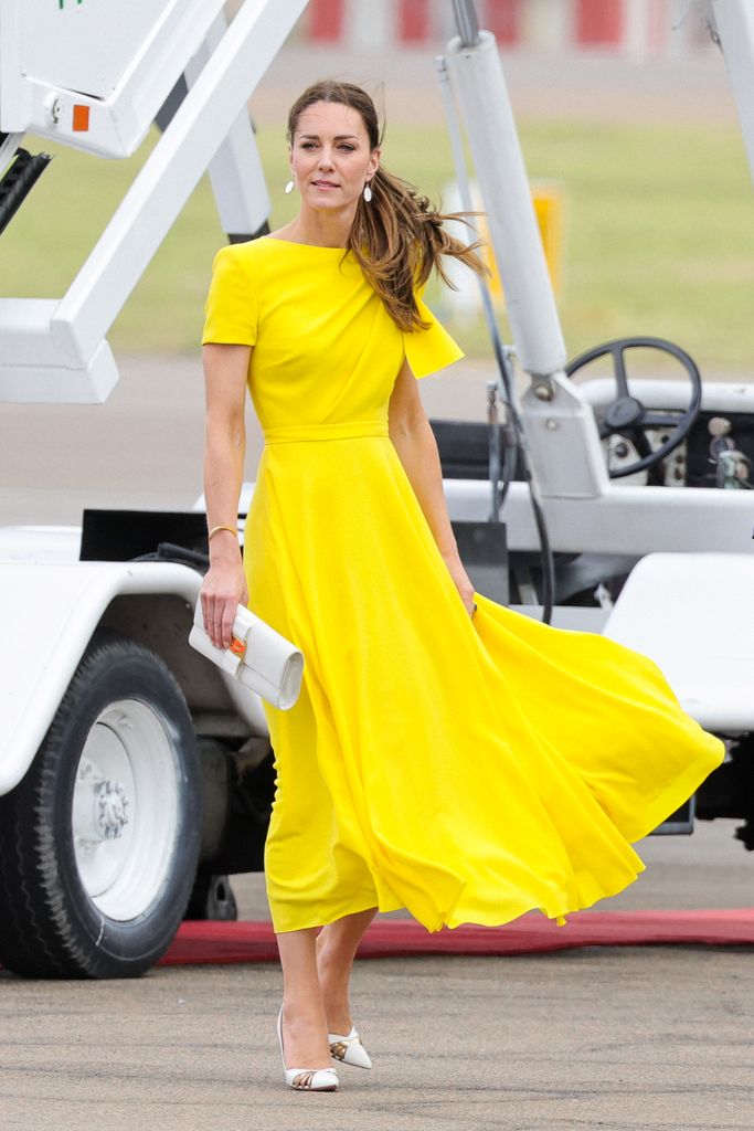Princess Kate during her official arrival at Norman Manley International Airport in Jamaica 