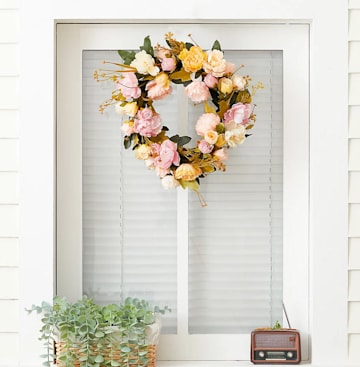 B and Q peony wreath