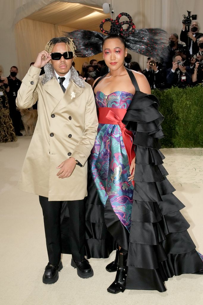 Co-chair Naomi Osaka (R) and Cordae Dunston attend The 2021 Met Gala Celebrating In America: A Lexicon Of Fashion at Metropolitan Museum of Art on September 13, 2021 in New York City