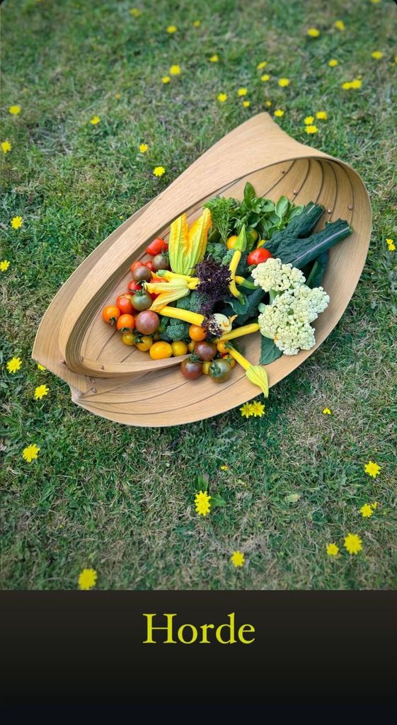 Jamie also shared vegetables he picked from his garden